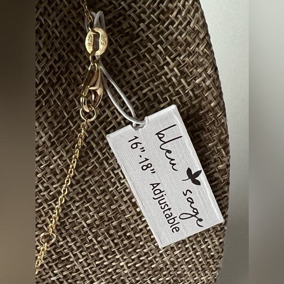 Blue Sage Sterling Silver 925 14K Gold Plated Crystal Cross Necklace NWT - Picture 9 of 14